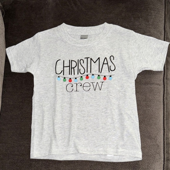 Light Gray Christmas Crew Kids Tee - Picture 1 of 3
